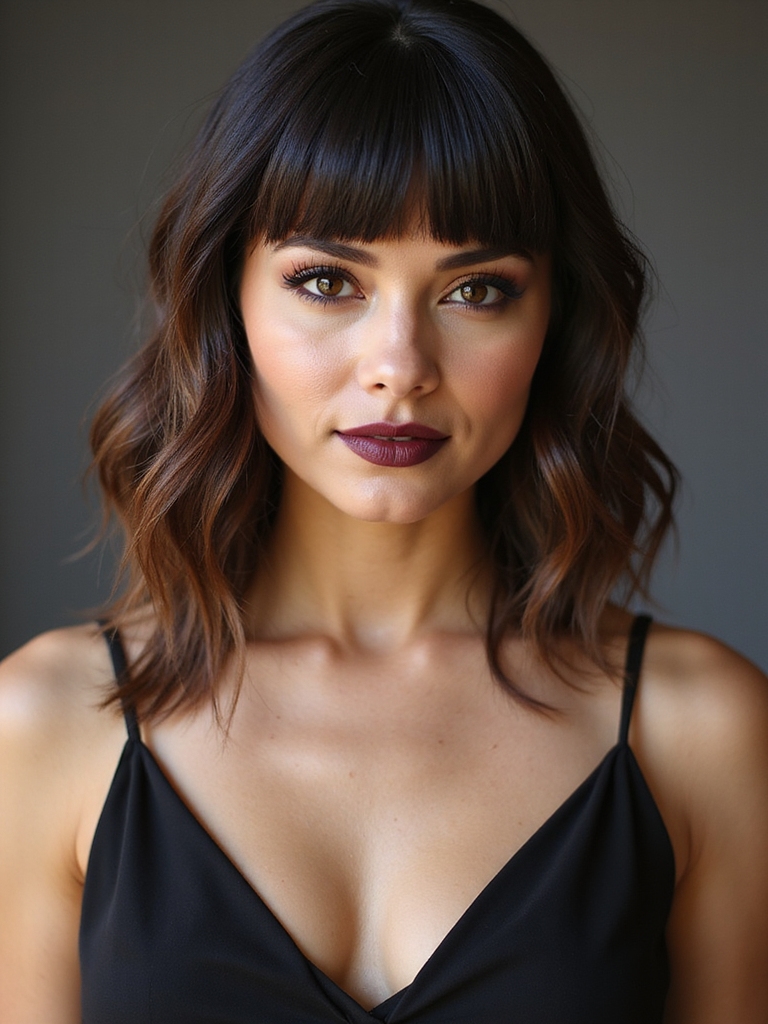 trendy a line bob with bangs