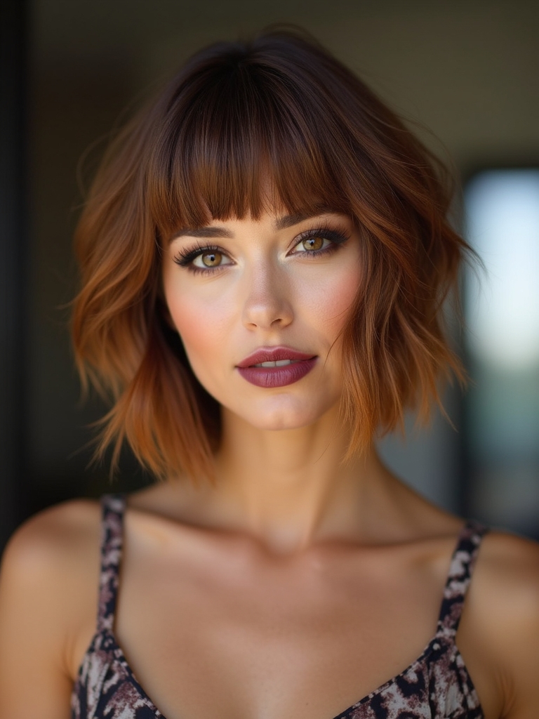 trendy pixie bob bangs