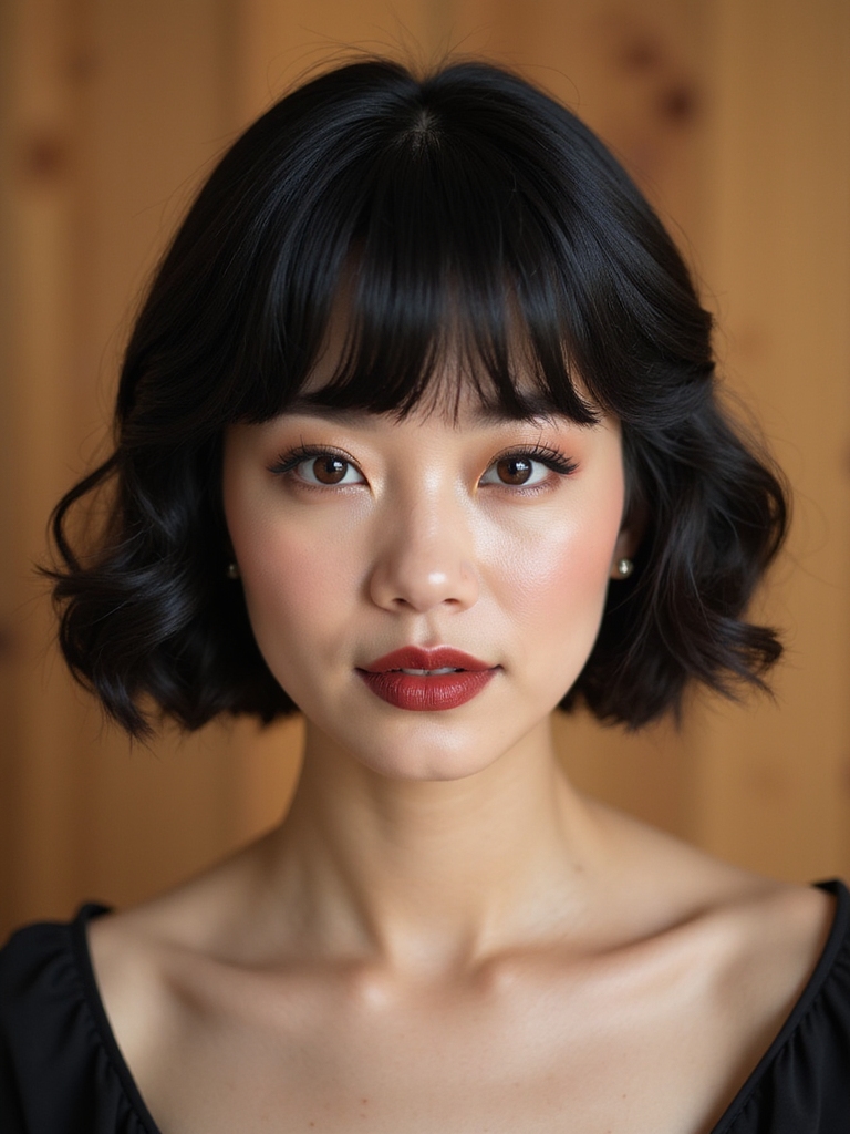 tucked under vintage sculpted bob