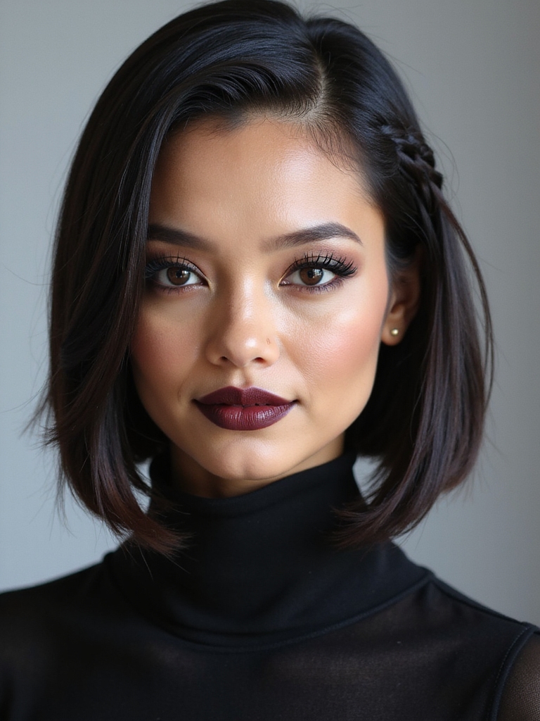 two micro braids framing