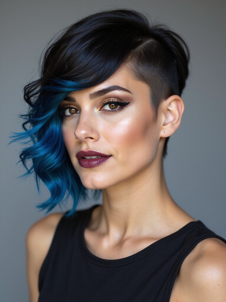undercut textured long bob