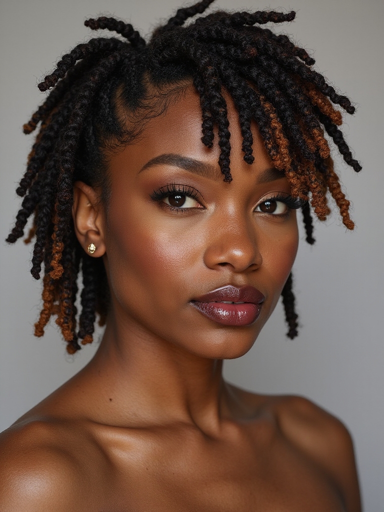 updos and half upstyles for shorter locs