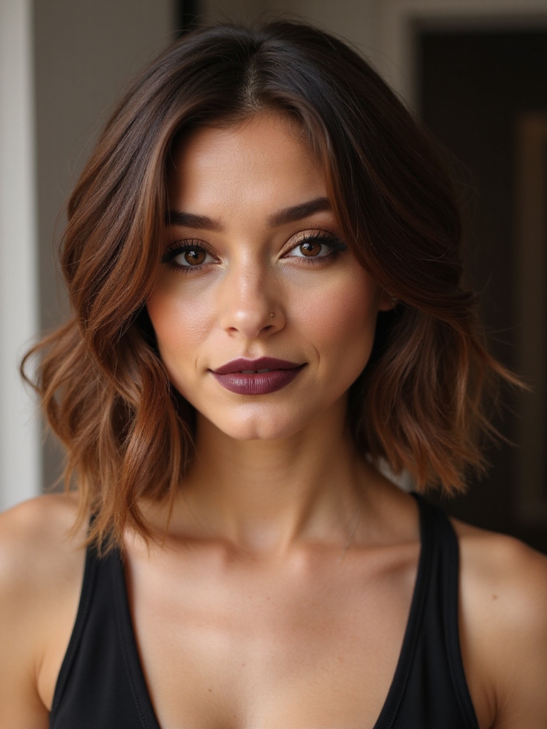 voluminous layered stacked bob