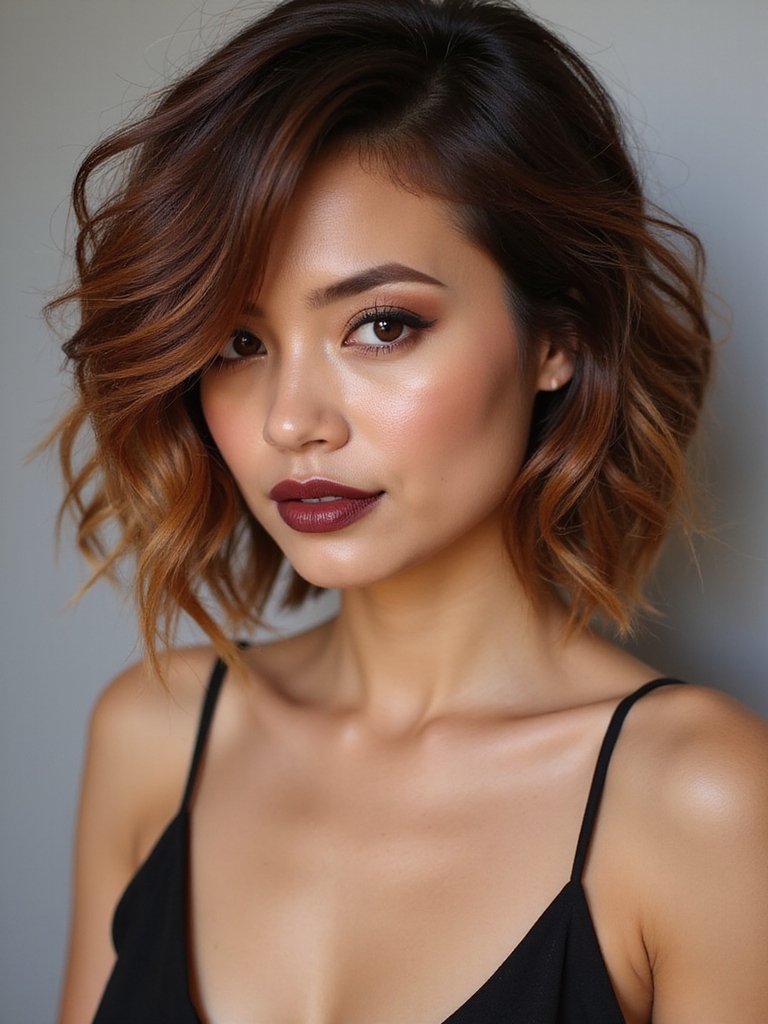 voluminous textured messy bob