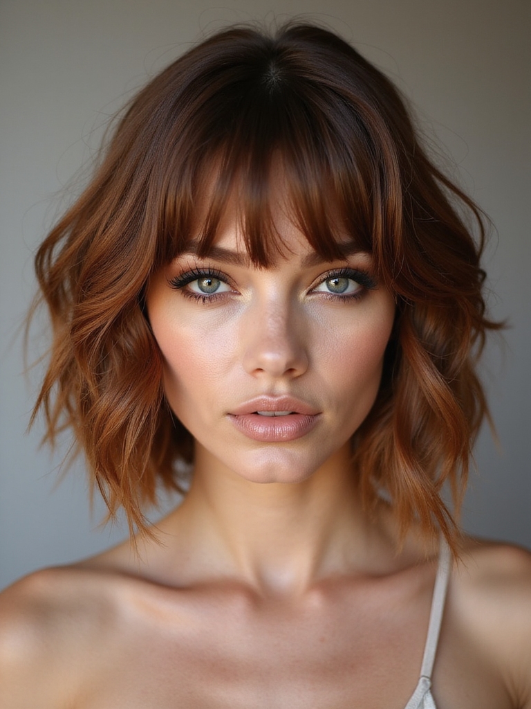 warm honey brown bob