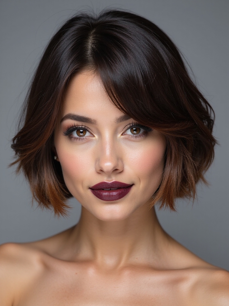 warm textured short bob