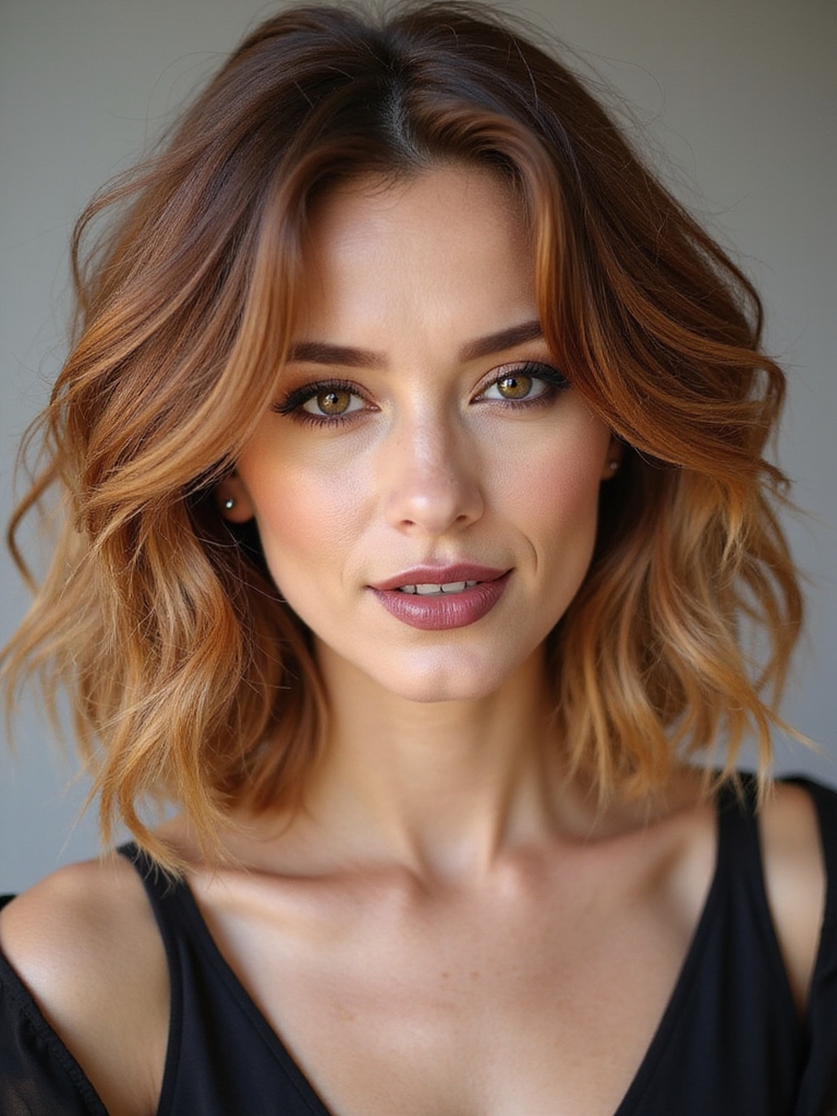 wavy messy bob beachy ends